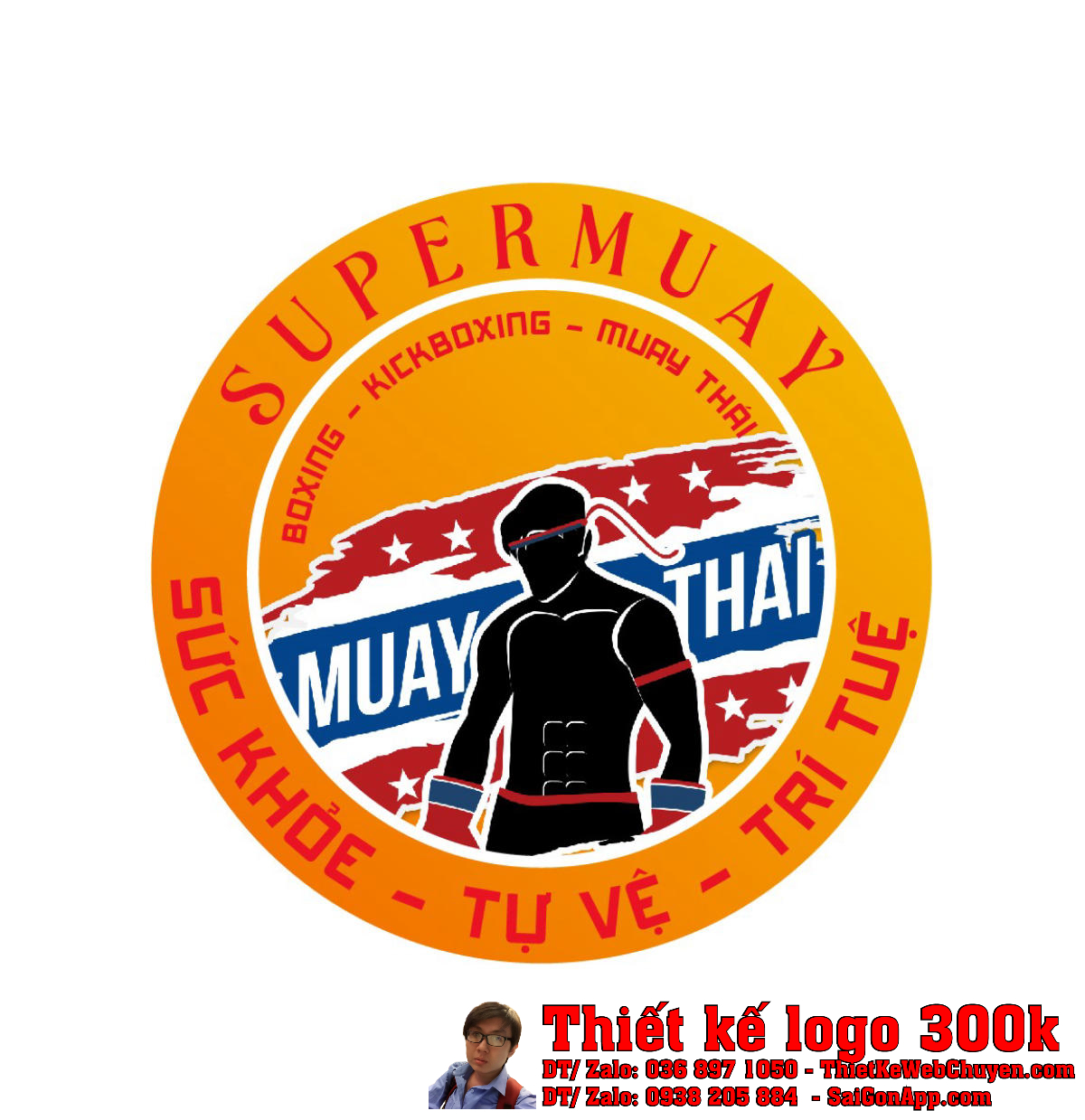 Mẫu Thiết kế logo võ thuật SUPERMUAY đẹp Thiết kế logo võ thuật SUPERMUAY chuyên nghiệp