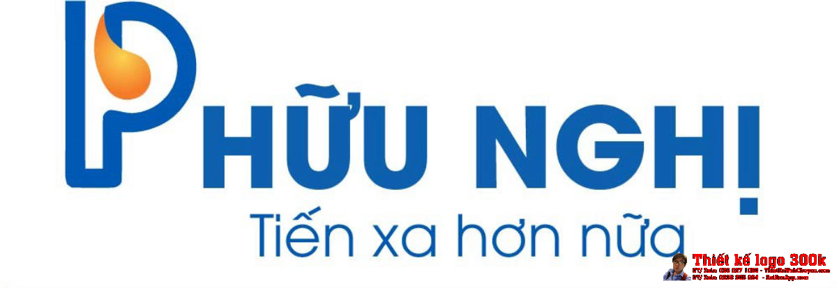 Thiết kế logo xăng dầu Hữu Nghị Logo Xăng Dầu Hữu Nghị - Phiên bản chữ P ngọn lửa màu xanh dương và cam