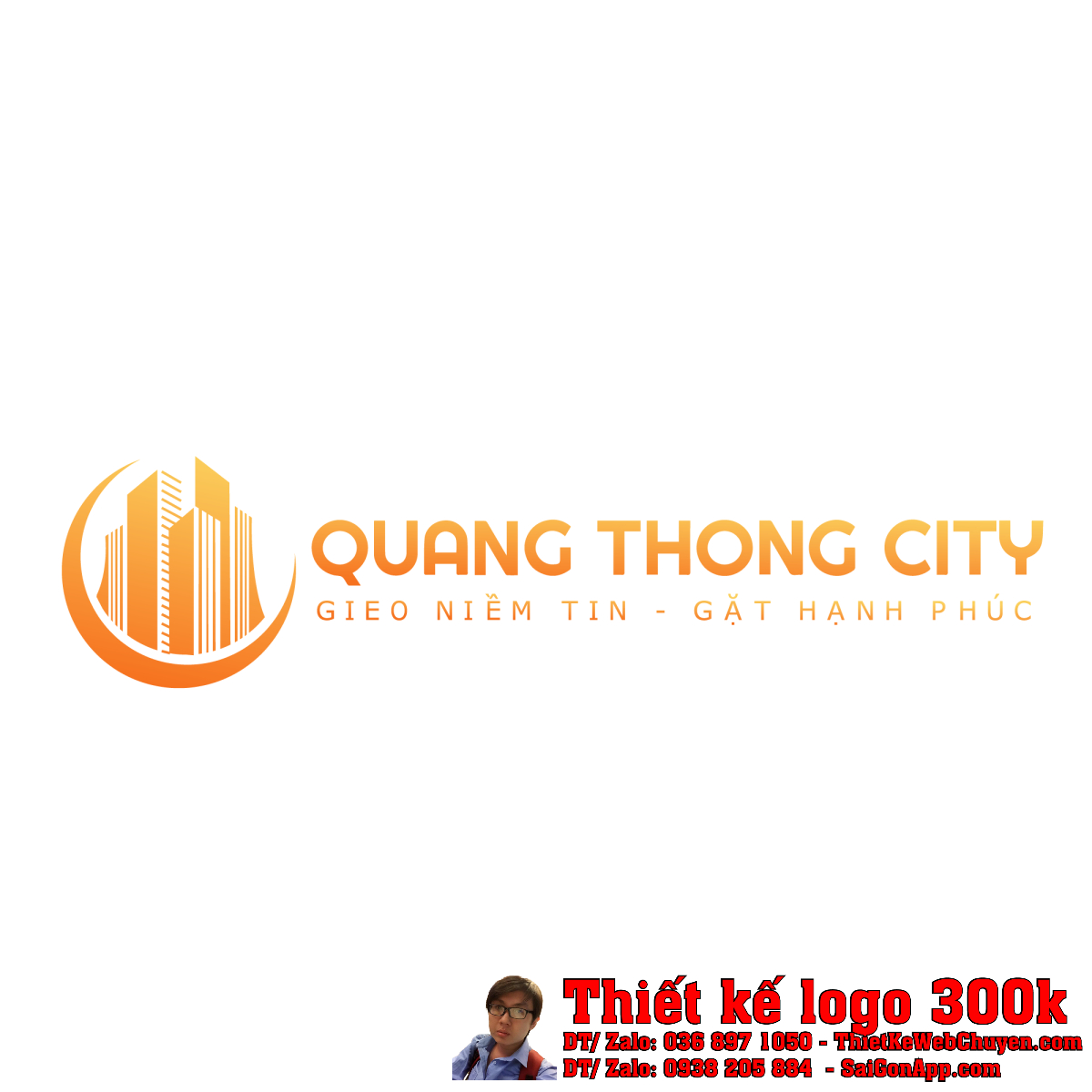 Thiết kế logo xây dựng QUANG THÔNG CITY Thiết kế logo xây dựng QUANG THÔNG CITY - Mẫu logo bất động sản đô thị