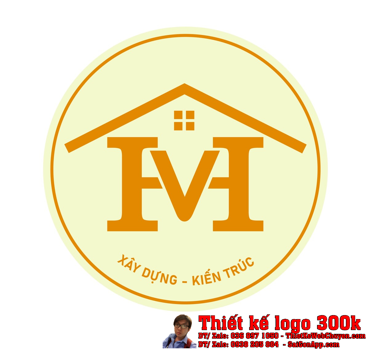 Thiết kế logo xây dựng kiến trúc Hoàng Vũ