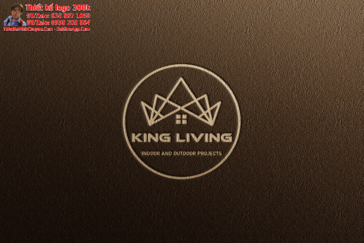 Thiết kế logo xây dựng nhà cửa trong và ngoài King Space