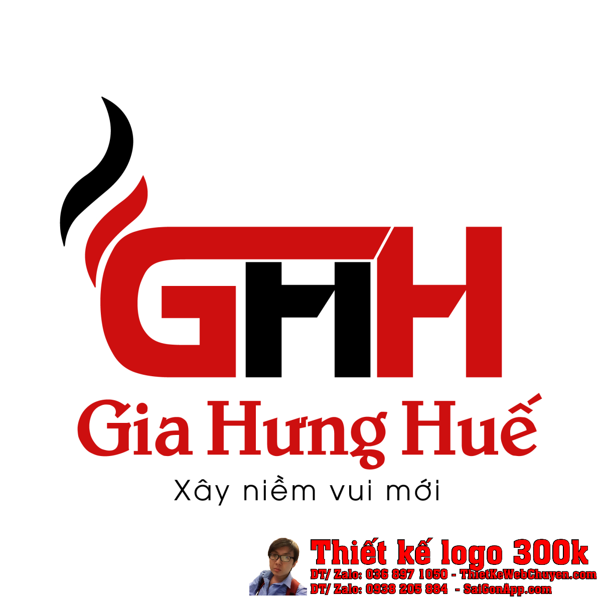 Thiết kế logo xây dựng và nội thất Gia Hưng Huế Thiết kế logo xây dựng và nội thất Gia Hưng Huế với chữ GH và ngọn lửa đỏ