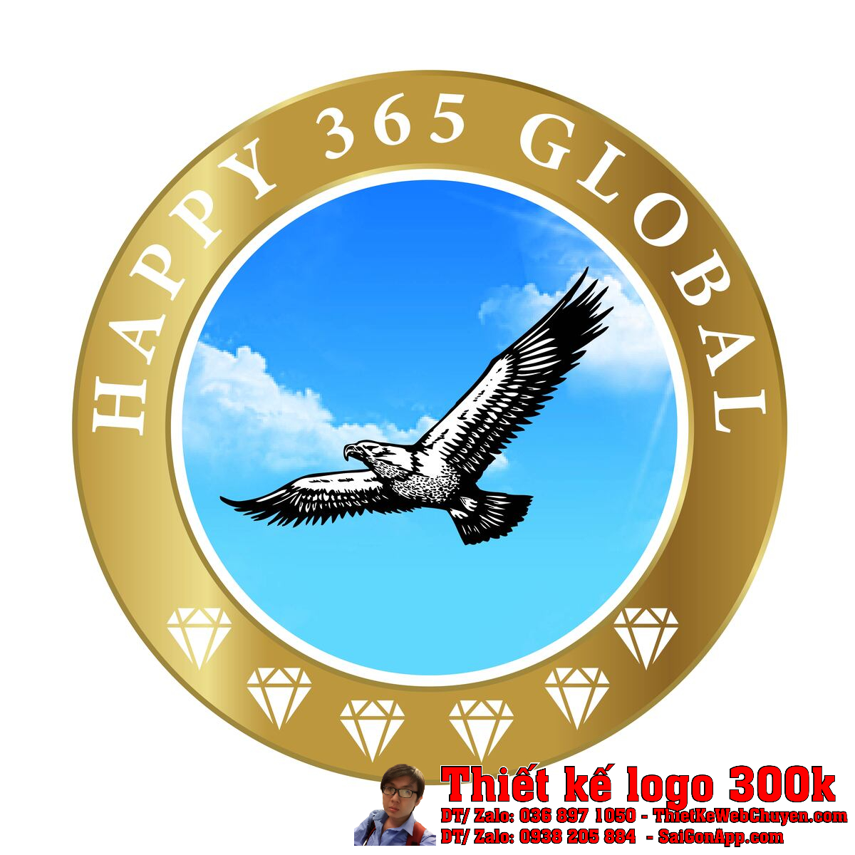 Thiết kế logo xuất nhập khẩu HAPPY365GLOBAL Thiết kế logo xuất nhập khẩu HAPPY365GLOBAL
