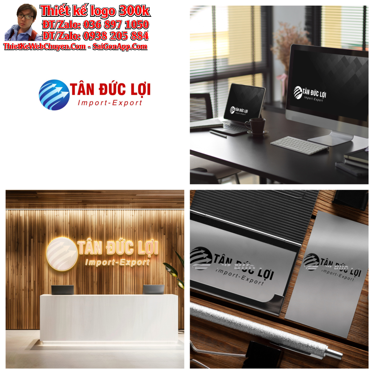 Thiết kế logo xuất nhập khẩu TÂN ĐỨC LỢI Thiết kế logo xuất nhập khẩu TÂN ĐỨC LỢI