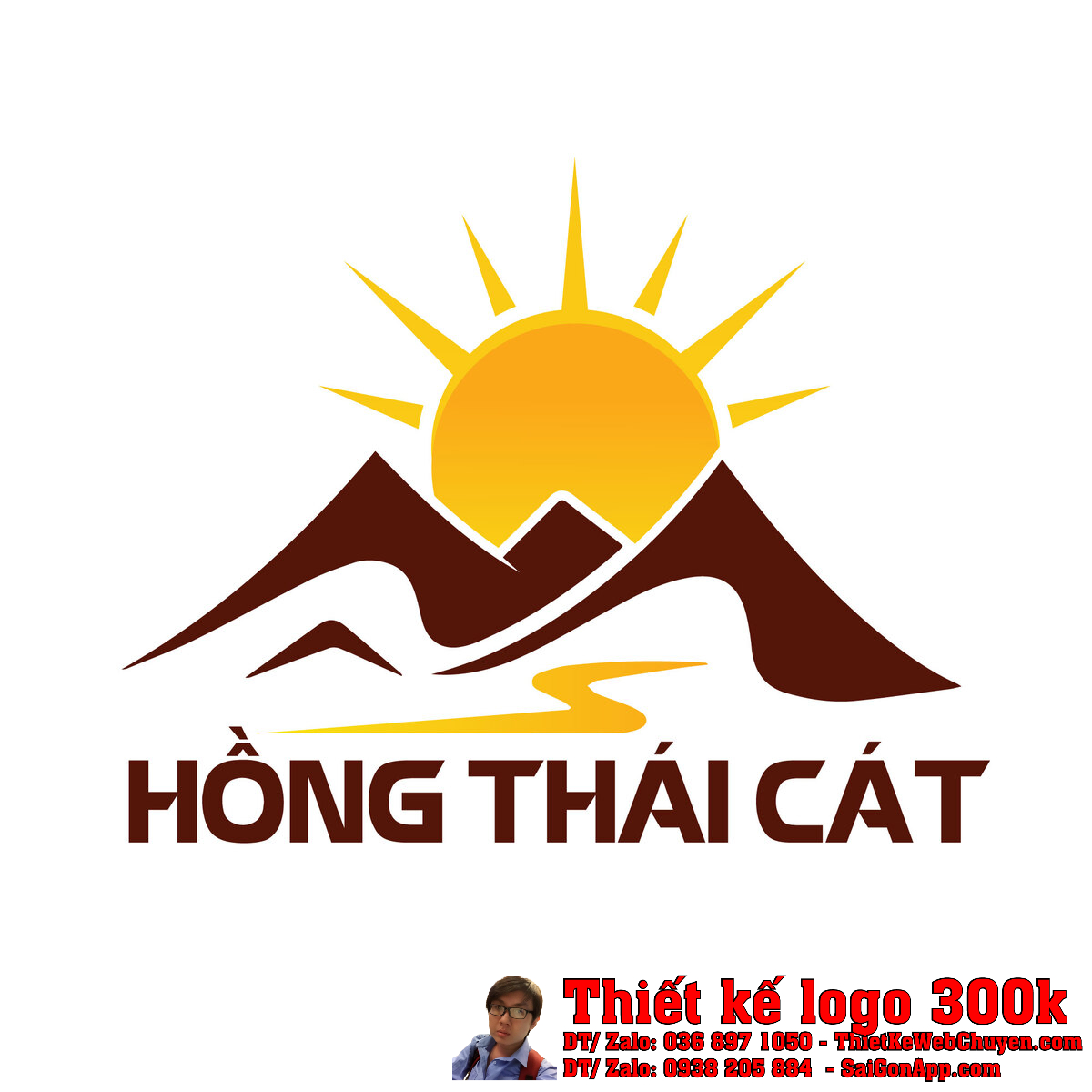 Thiết kế logo xuất nhập khẩu thương mại Hồng Thái Cát trên danh thiếp