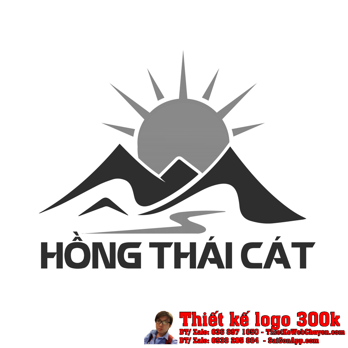 Phối cảnh Thiết kế logo xuất nhập khẩu thương mại Hồng Thái Cát