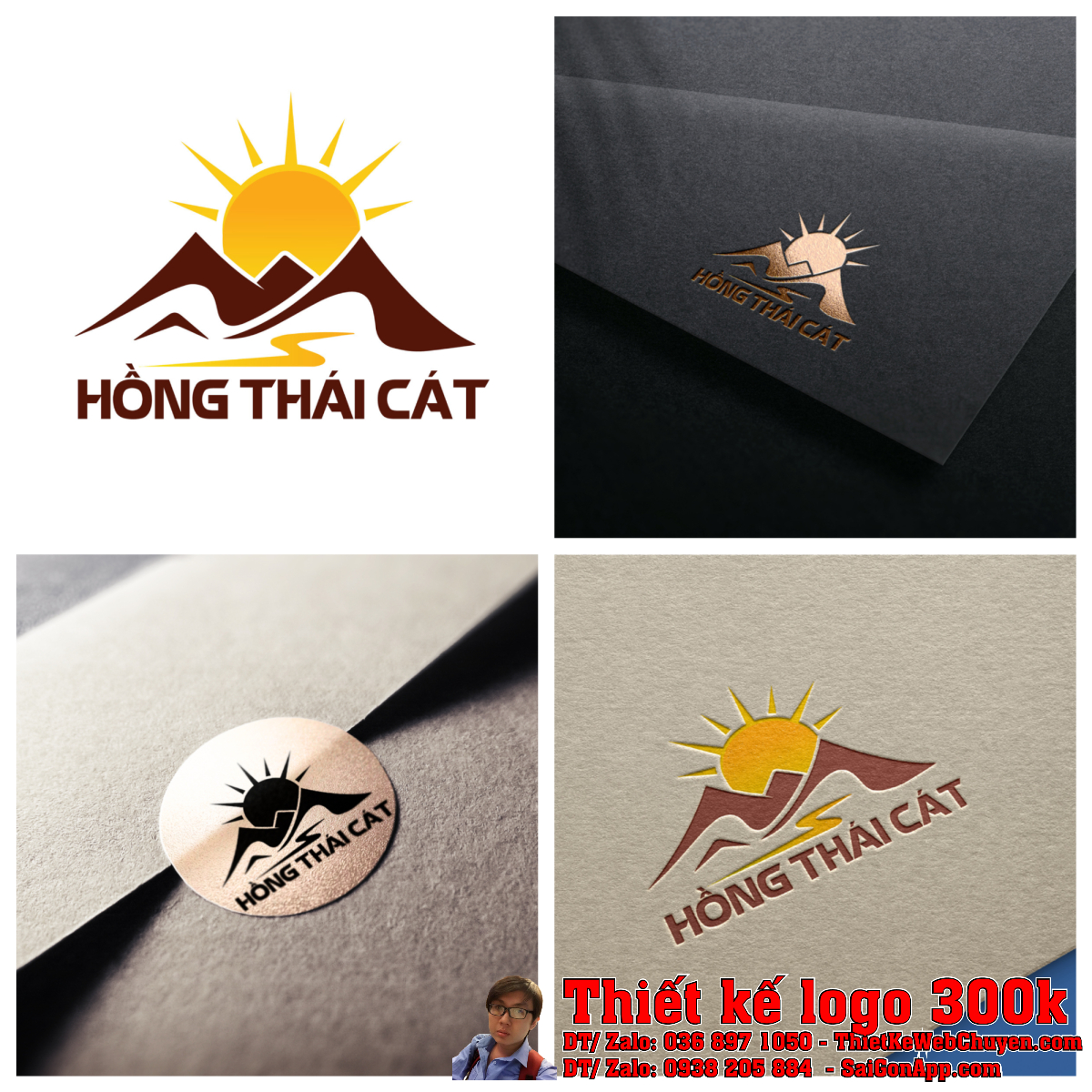 Tổng thể Thiết kế logo xuất nhập khẩu thương mại Hồng Thái Cát