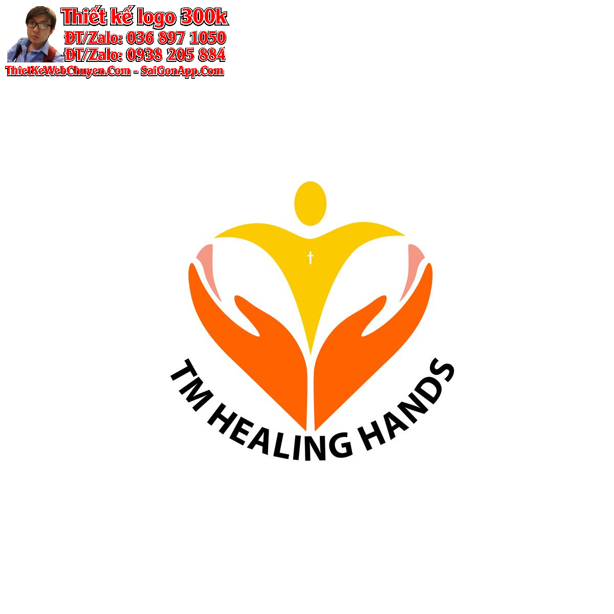 Thiết kế logo y tế TM HEALING HANDS