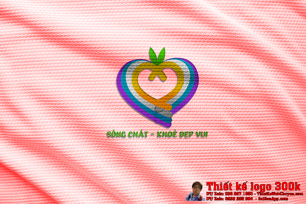 Chi tiết màu sắc Thiết kế logo yoga SỐNG CHẤT KHOẺ ĐẸP VUI