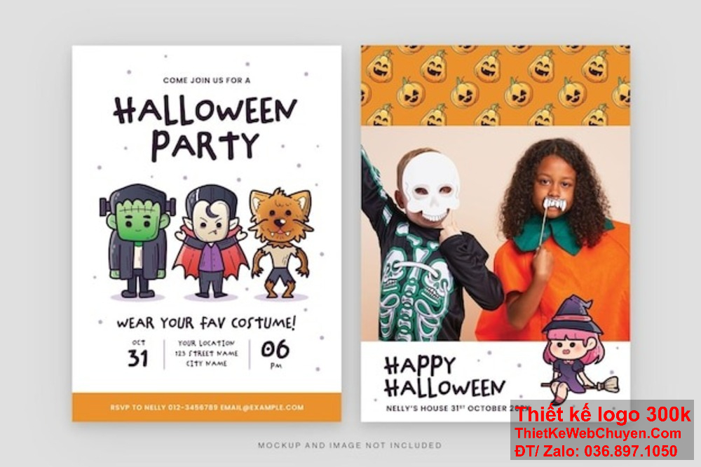 Khám phá bộ sưu tập thiệp mời Halloween Party của chúng tôi để tìm kiếm sự kỳ diệu và ma mị. Tất cả các mẫu thiệp Halloween Party mà chúng tôi thiết kế đều được chăm chút tỉ mỉ với sự kỳ công và sự sáng tạo.