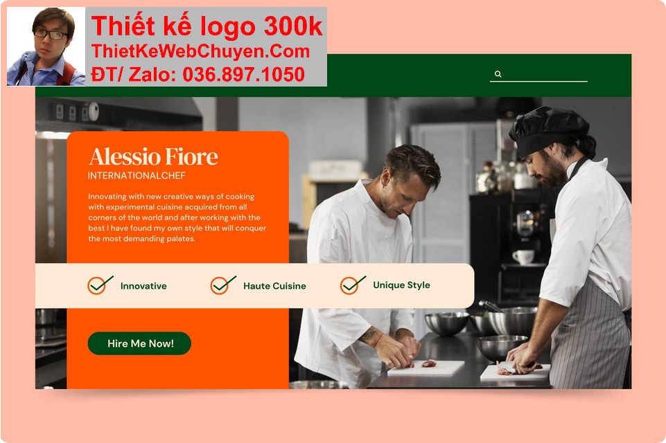 Thiết kế web dịch vụ đầu bếp cook chef chuyên nghiệp