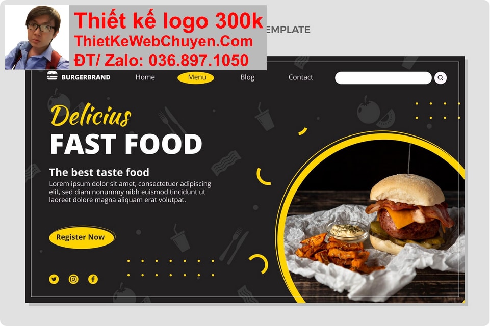 Thiết kế web quán ăn ẩm thực chuyên nghiệp