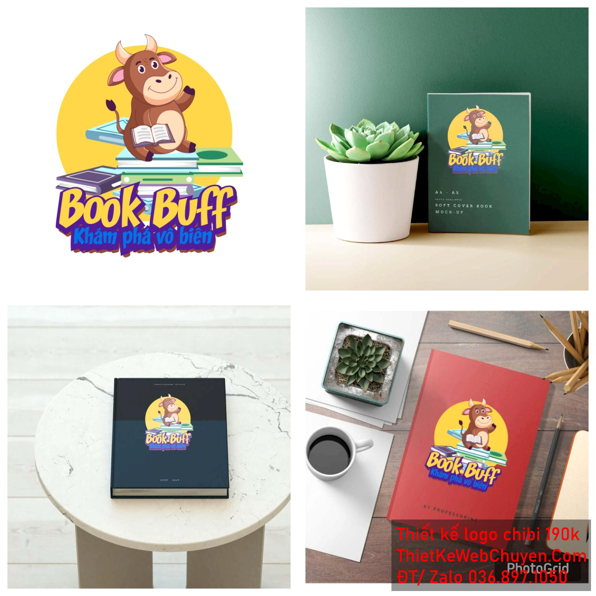 Vẽ chibi chú bò đáng yêu đang đọc sách để thiết kế logo Vẽ chibi chú bò đáng yêu đang đọc sách để thiết kế logo