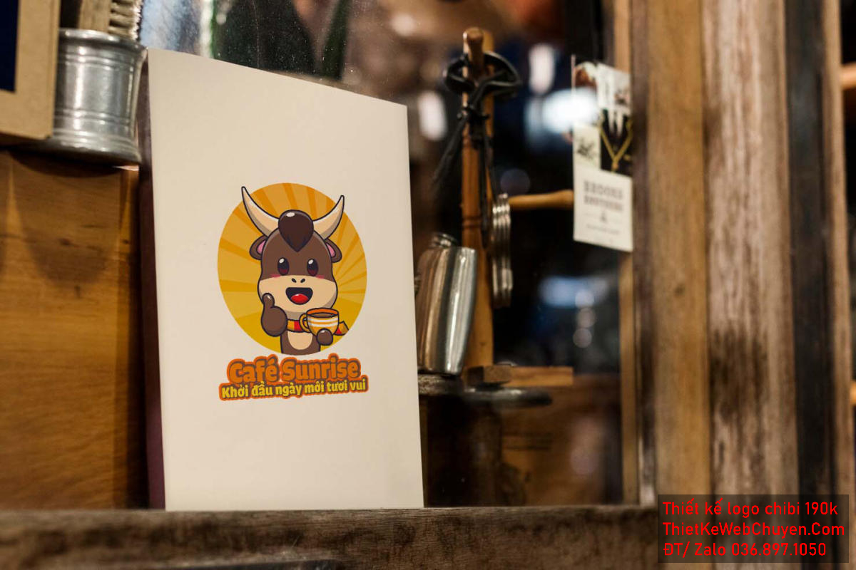 Vẽ chibi chú bò nâu dễ thương đang uống cà phê vui vẻ để thiết kế logo Vẽ chibi chú bò nâu dễ thương đang uống cà phê vui vẻ để thiết kế logo