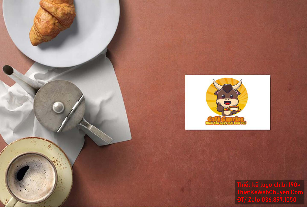 Vẽ chibi chú bò nâu dễ thương đang uống cà phê vui vẻ để thiết kế logo Vẽ chibi chú bò nâu dễ thương đang uống cà phê vui vẻ để thiết kế logo
