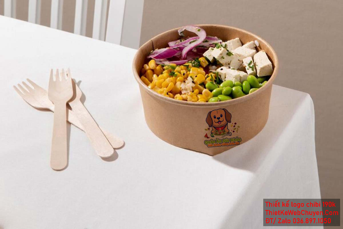 Vẽ chibi chú chó cười vui vẻ bán đồ ăn để thiết kế logo Vẽ chibi chú chó cười vui vẻ bán đồ ăn để thiết kế logo mẫu 2