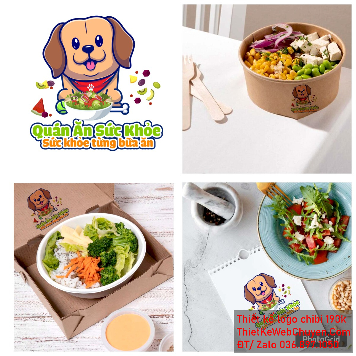 Vẽ chibi chú chó cười vui vẻ bán đồ ăn để thiết kế logo Vẽ chibi chú chó cười vui vẻ bán đồ ăn để thiết kế logo mẫu 5