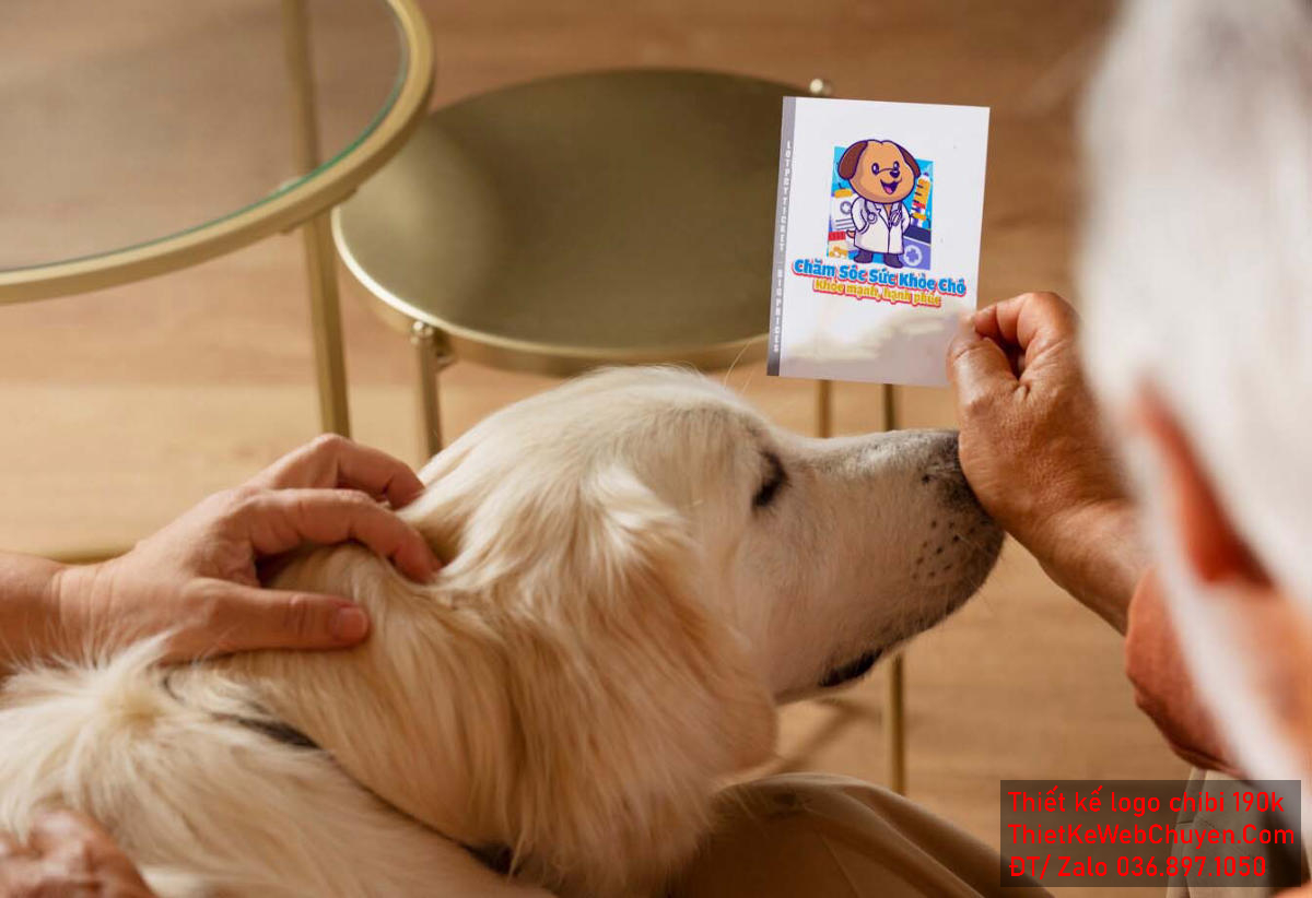 Vẽ chibi chú chó mặc áo blouse khám sức khỏe để thiết kế logo Vẽ chibi chú chó mặc áo blouse khám sức khỏe để thiết kế logo