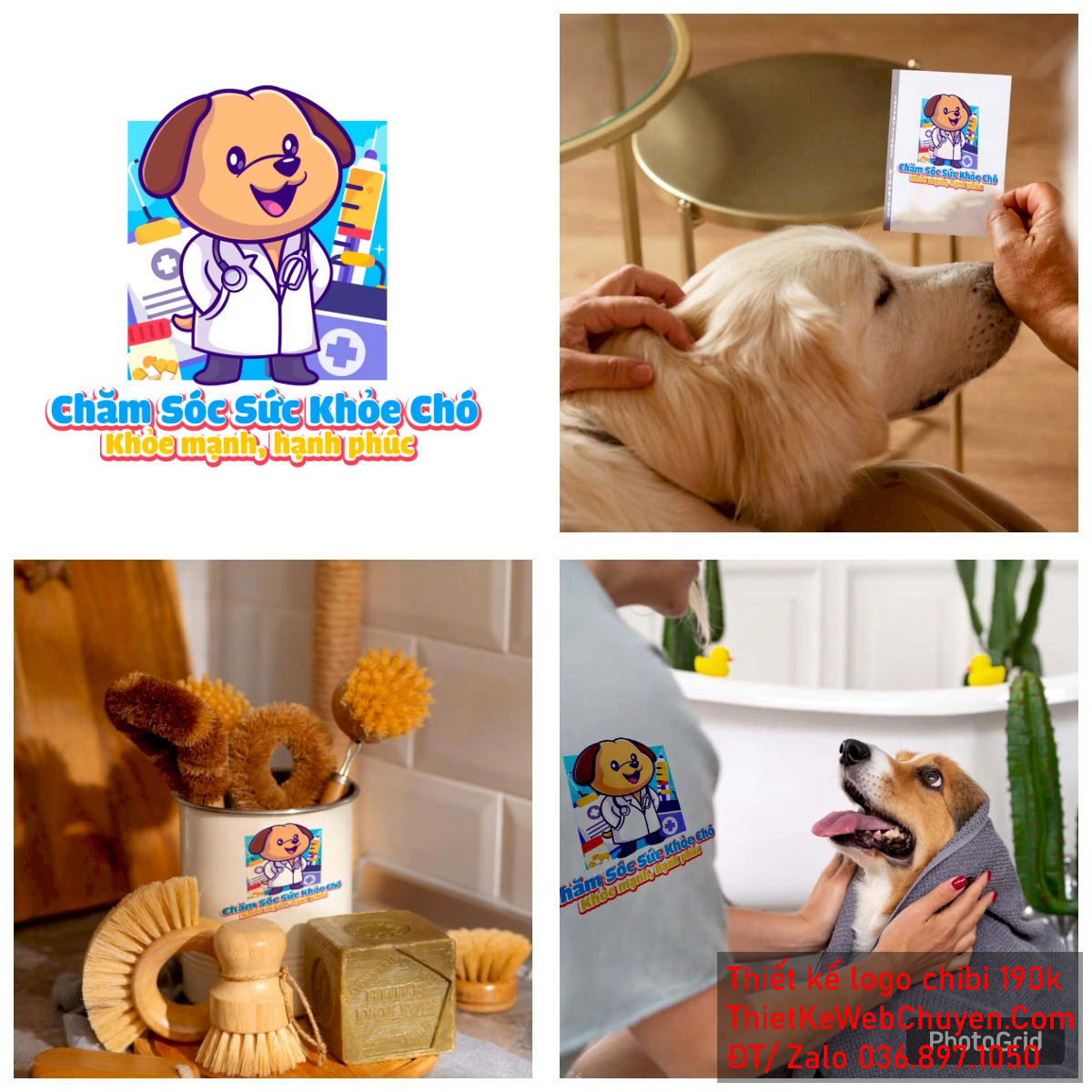 Vẽ chibi chú chó mặc áo blouse khám sức khỏe để thiết kế logo Vẽ chibi chú chó mặc áo blouse khám sức khỏe để thiết kế logo
