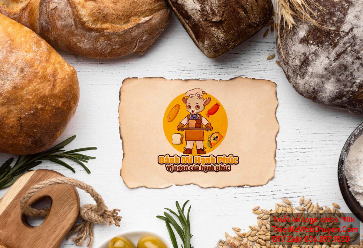 Vẽ chibi chú dê đầu bếp bán bánh mì để thiết kế logo Vẽ chibi chú dê đầu bếp bán bánh mì để thiết kế logo mẫu 4