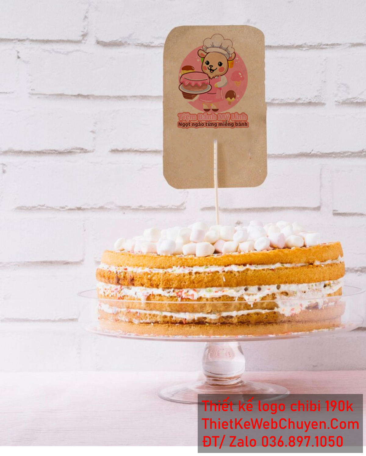 Vẽ chibi chú dê đầu bếp bán bánh ngọt để thiết kế logo - Ảnh 3