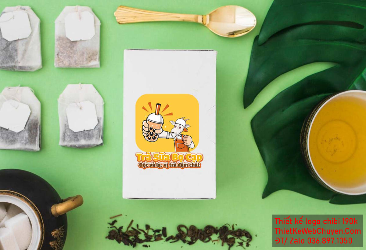 Vẽ chibi chú dê đội mũ trắng mặc yếm cam bán trà sữa để thiết kế logo Vẽ chibi chú dê đội mũ trắng mặc yếm cam bán trà sữa để thiết kế logo mẫu 3