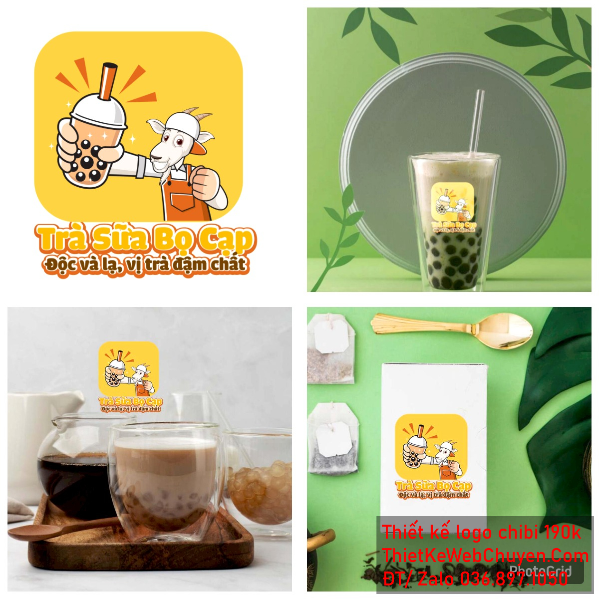 Vẽ chibi chú dê đội mũ trắng mặc yếm cam bán trà sữa để thiết kế logo Vẽ chibi chú dê đội mũ trắng mặc yếm cam bán trà sữa để thiết kế logo mẫu 5