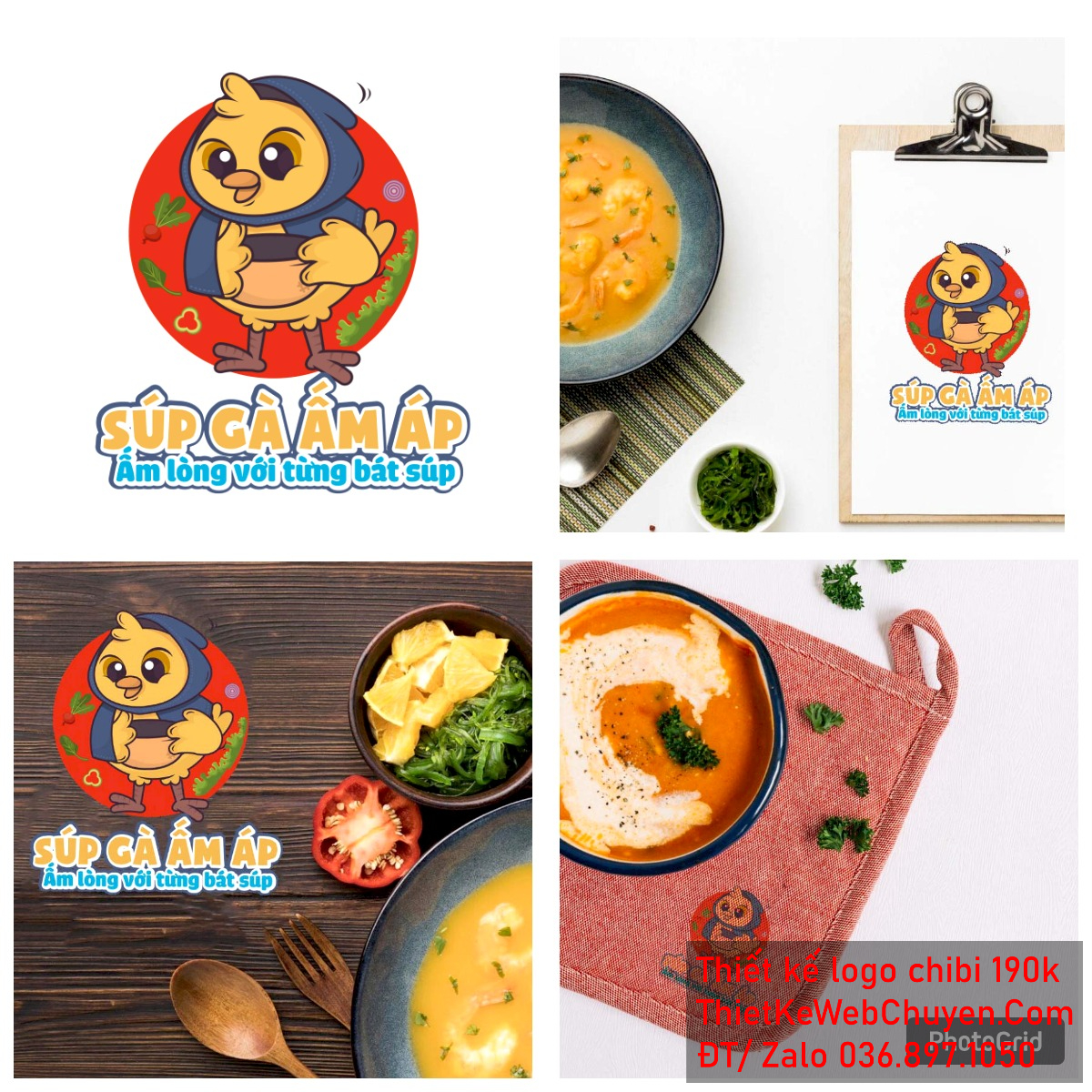 Vẽ chibi chú gà ấm áp đội khăn xanh bán súp gà để thiết kế logo Vẽ chibi chú gà ấm áp đội khăn xanh bán súp gà để thiết kế logo mẫu 5