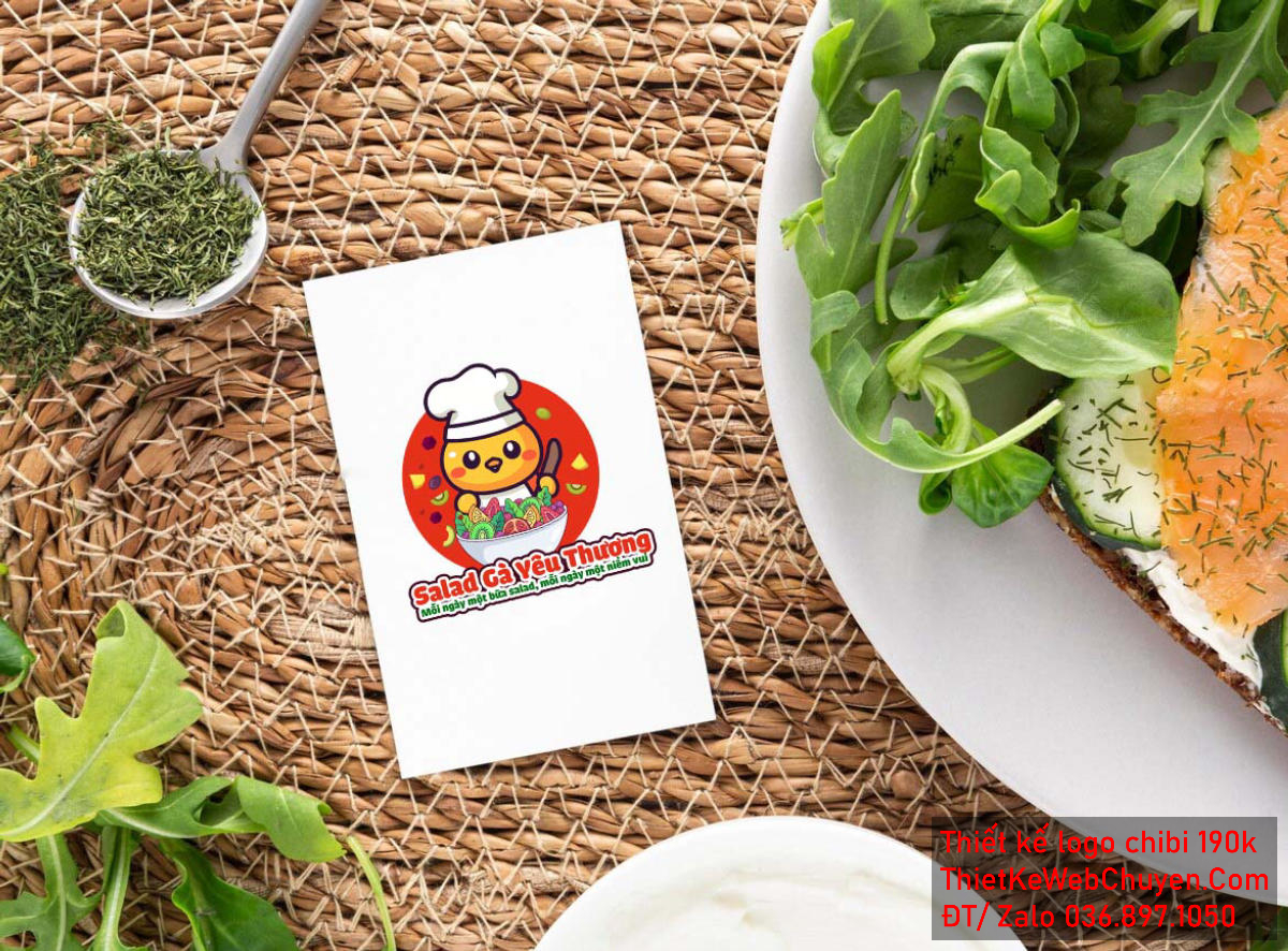 Vẽ chibi chú gà đầu bếp đang làm salad hoa quả thơm ngon để thiết kế logo Vẽ chibi chú gà đầu bếp đang làm salad hoa qua thơm ngon để thiết kế logo mẫu 4