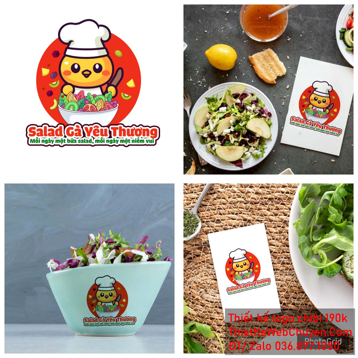 Vẽ chibi chú gà đầu bếp đang làm salad hoa quả thơm ngon để thiết kế logo Vẽ chibi chú gà đầu bếp đang làm salad hoa qua thơm ngon để thiết kế logo mẫu 5