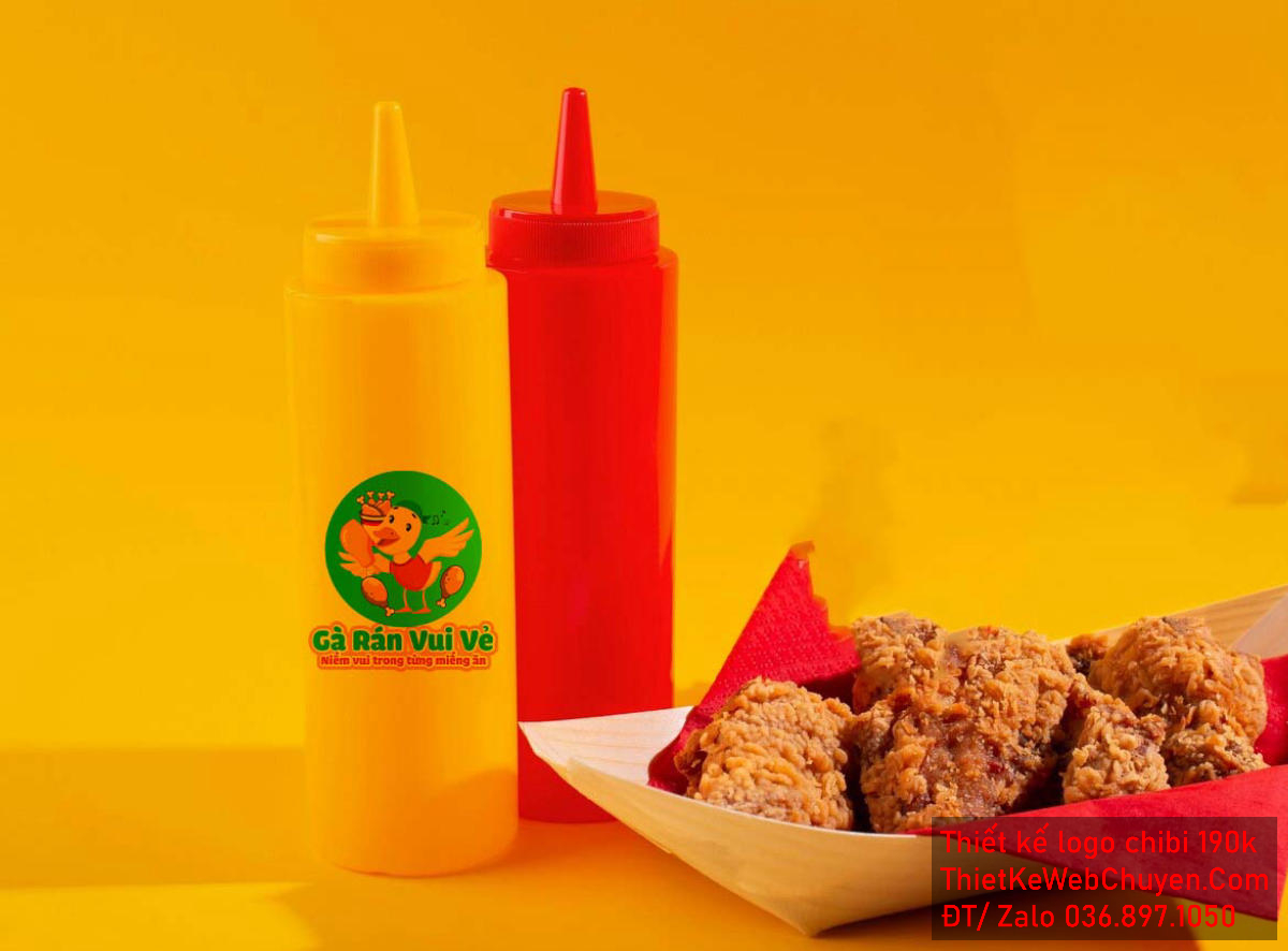 Vẽ chibi chú gà đội mũ xanh bán gà rán để thiết kế logo Vẽ chibi chú gà đội mũ xanh bán gà rán để thiết kế logo