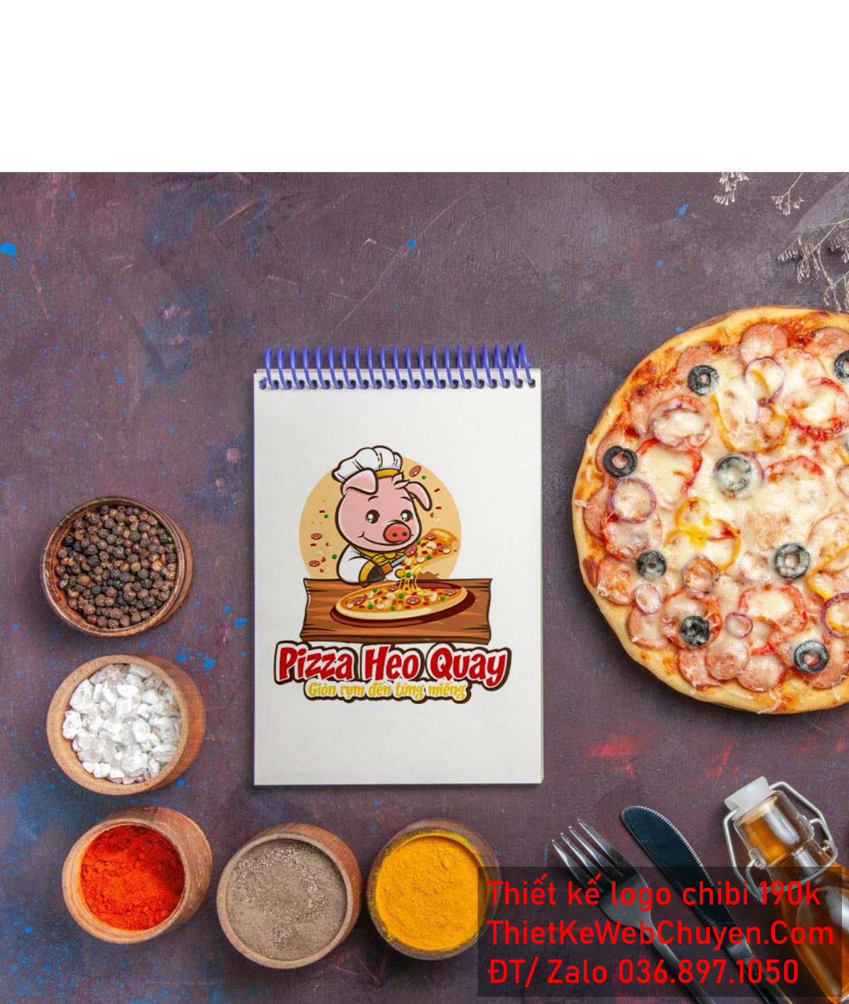Vẽ chibi chú heo đầu bếp bán pizza ngon giòn rụm để thiết kế logo Vẽ chibi chú heo đầu bếp bán pizza ngon giòn rụm để thiết kế logo
