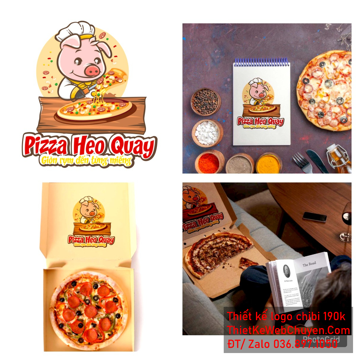 Vẽ chibi chú heo đầu bếp bán pizza ngon giòn rụm để thiết kế logo Vẽ chibi chú heo đầu bếp bán pizza ngon giòn rụm để thiết kế logo