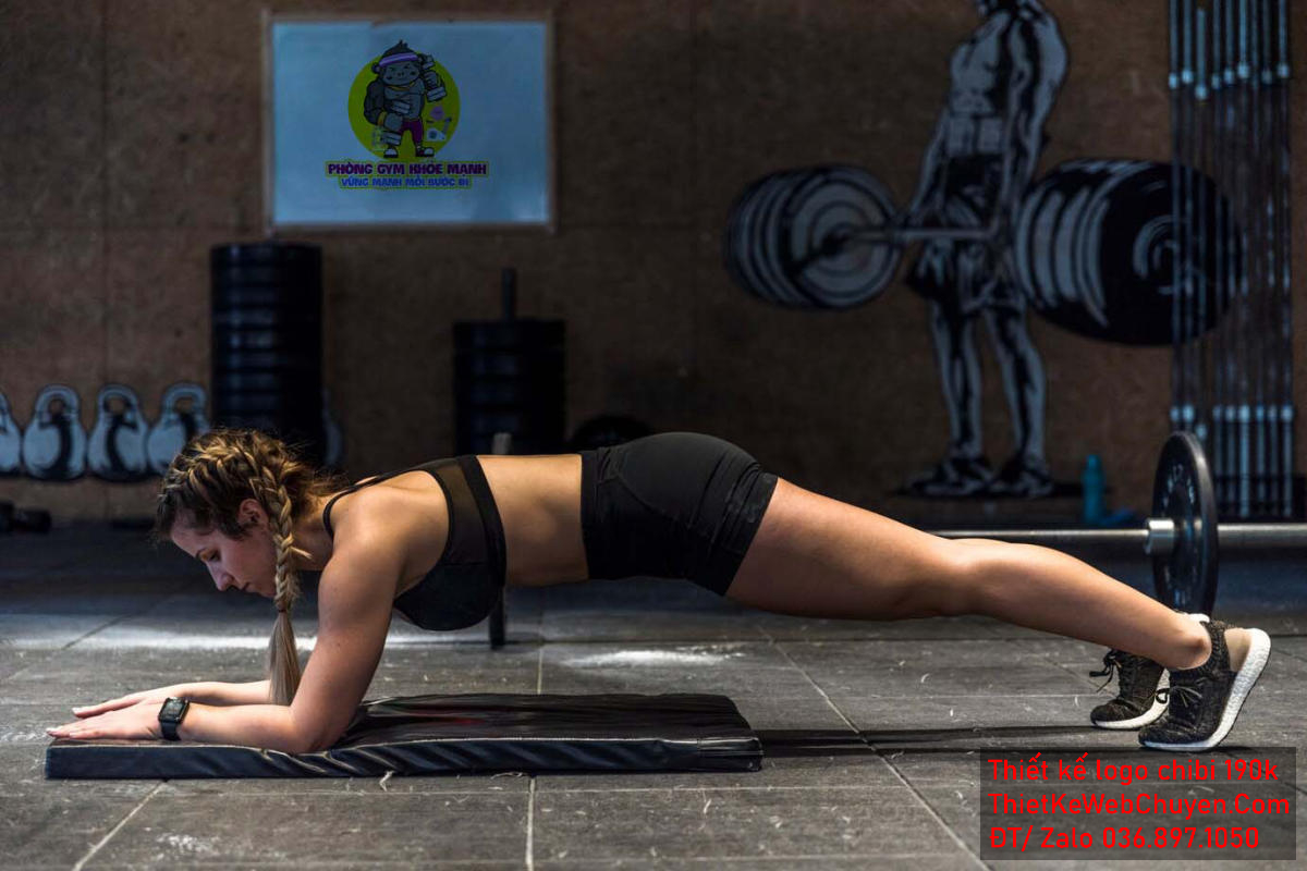 Vẽ chibi chú khỉ đen lực lưỡng đeo khăn tím tập gym để thiết kế logo Biến thể Logo Chibi Khỉ Đen