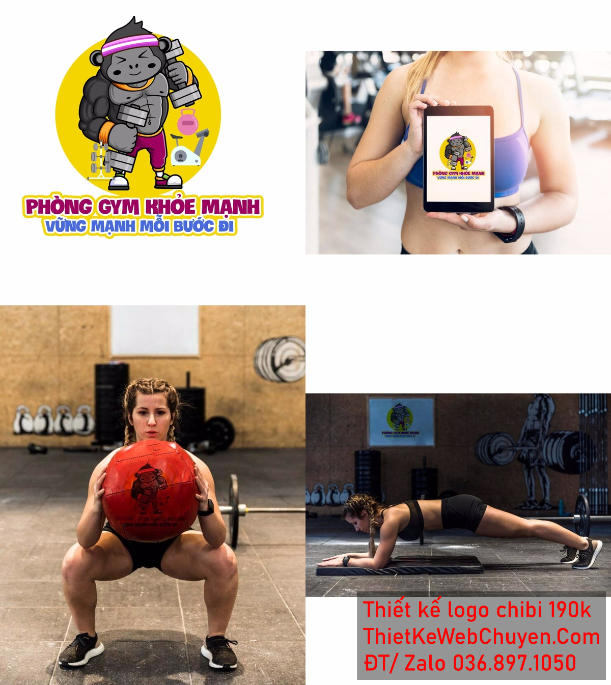 Vẽ chibi chú khỉ đen lực lưỡng đeo khăn tím tập gym để thiết kế logo Chi tiết Linh vật khỉ đen lực lưỡng