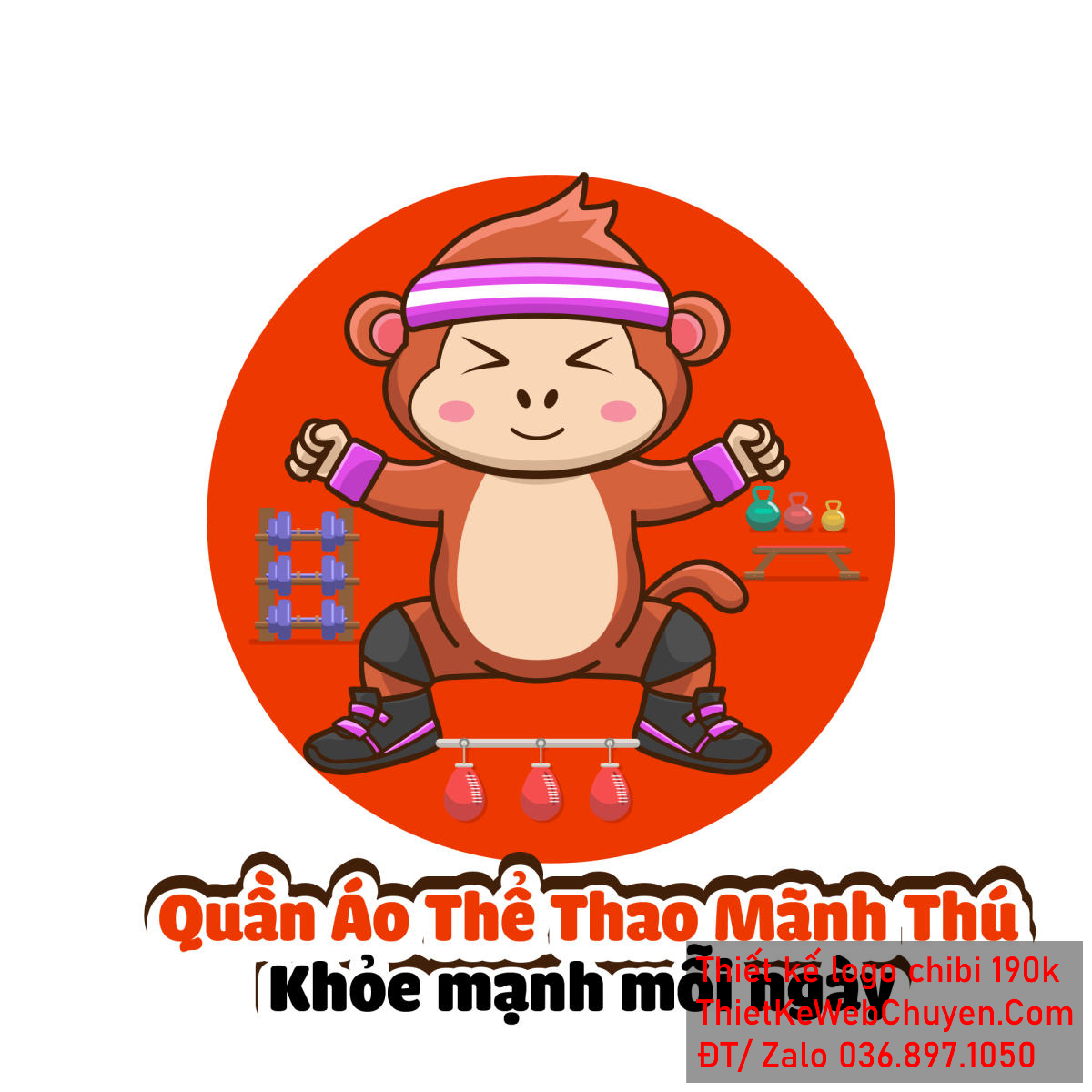 Vẽ chibi chú khỉ đeo khăn tím tập thể thao để thiết kế logo Vẽ chibi chú khỉ đeo khăn tím tập thể thao để thiết kế logo mẫu 1