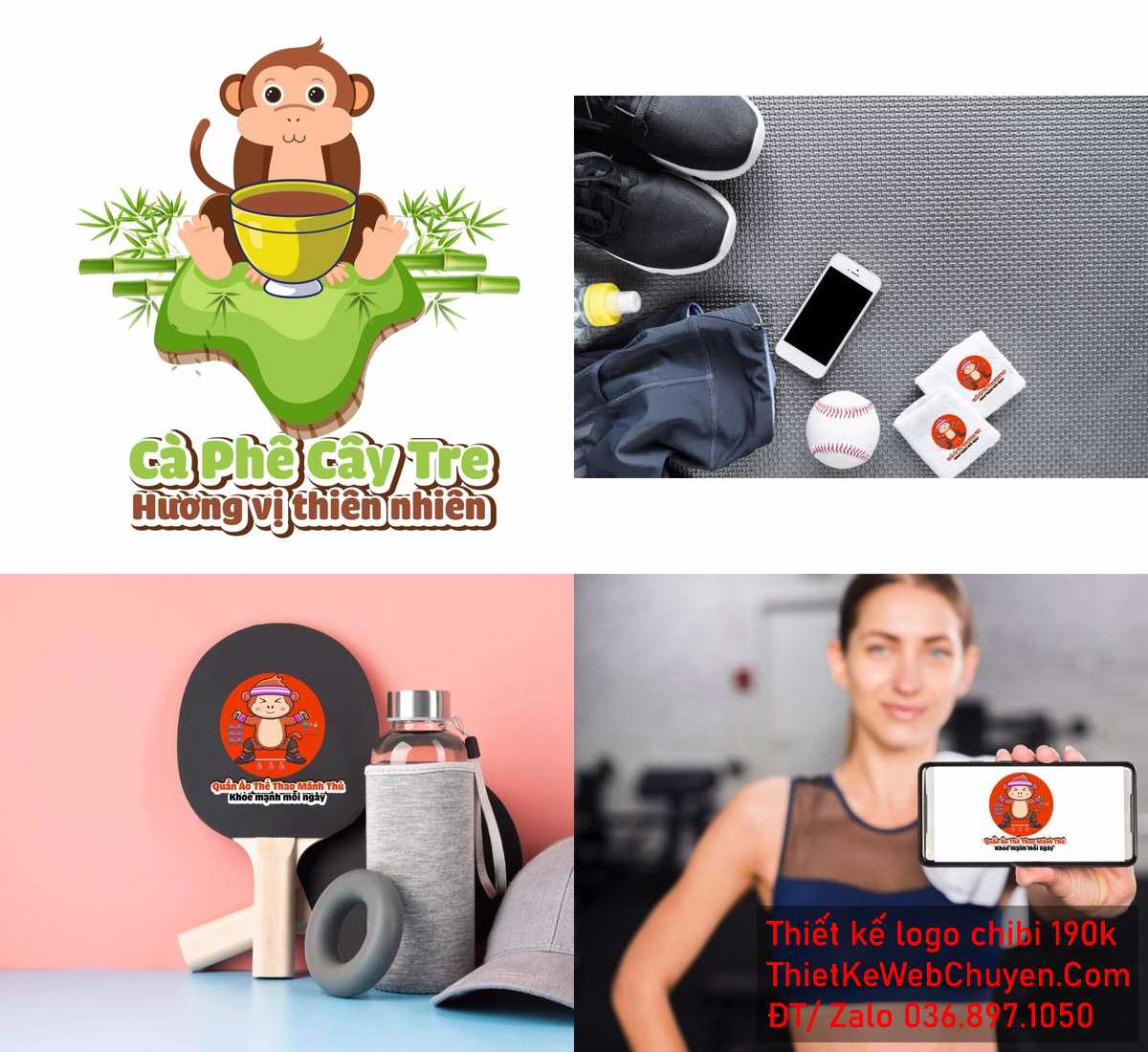 Vẽ chibi chú khỉ ngồi trên cây tre uống cà phê để thiết kế logo Vẽ chibi chú khỉ ngồi trên cây tre uống cà phê để thiết kế logo mẫu 5