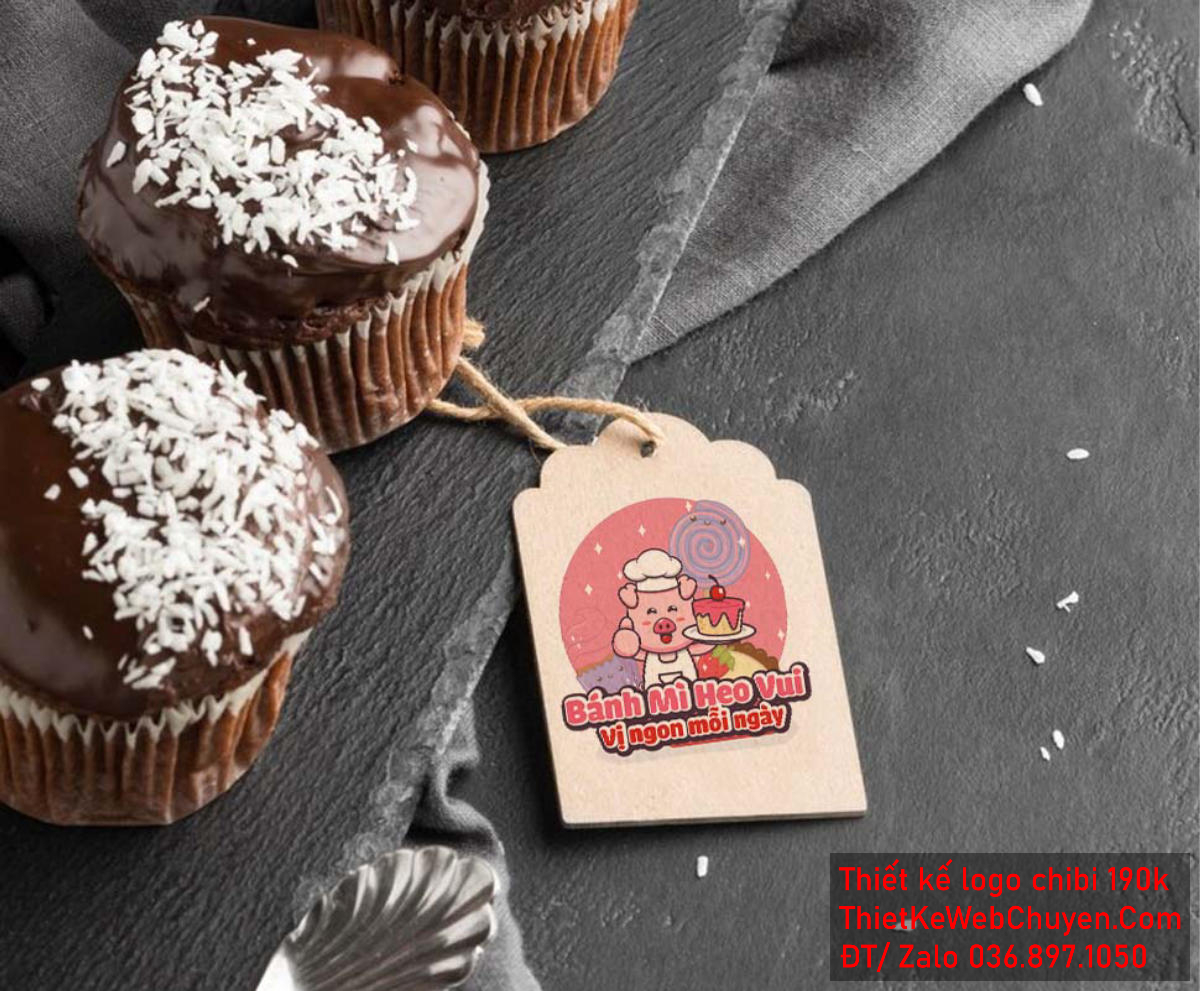 Vẽ chibi chú lợn đầu bếp trong thế giới bánh ngọt để thiết kế logo Vẽ chibi chú lợn đầu bếp trong thế giới bánh ngọt để thiết kế logo