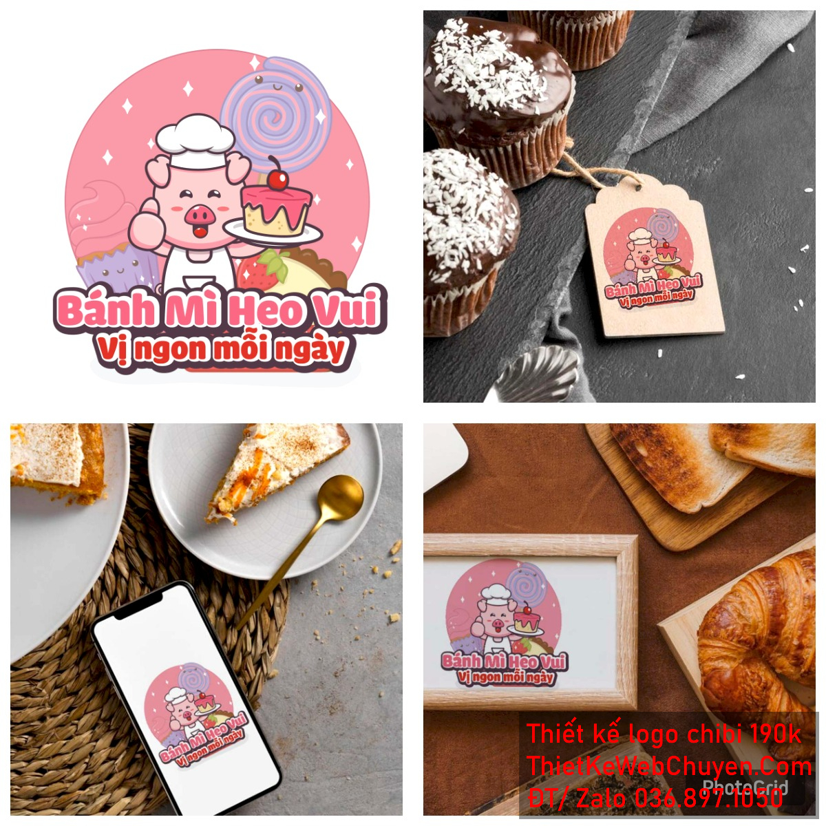 Vẽ chibi chú lợn đầu bếp trong thế giới bánh ngọt để thiết kế logo Vẽ chibi chú lợn đầu bếp trong thế giới bánh ngọt để thiết kế logo