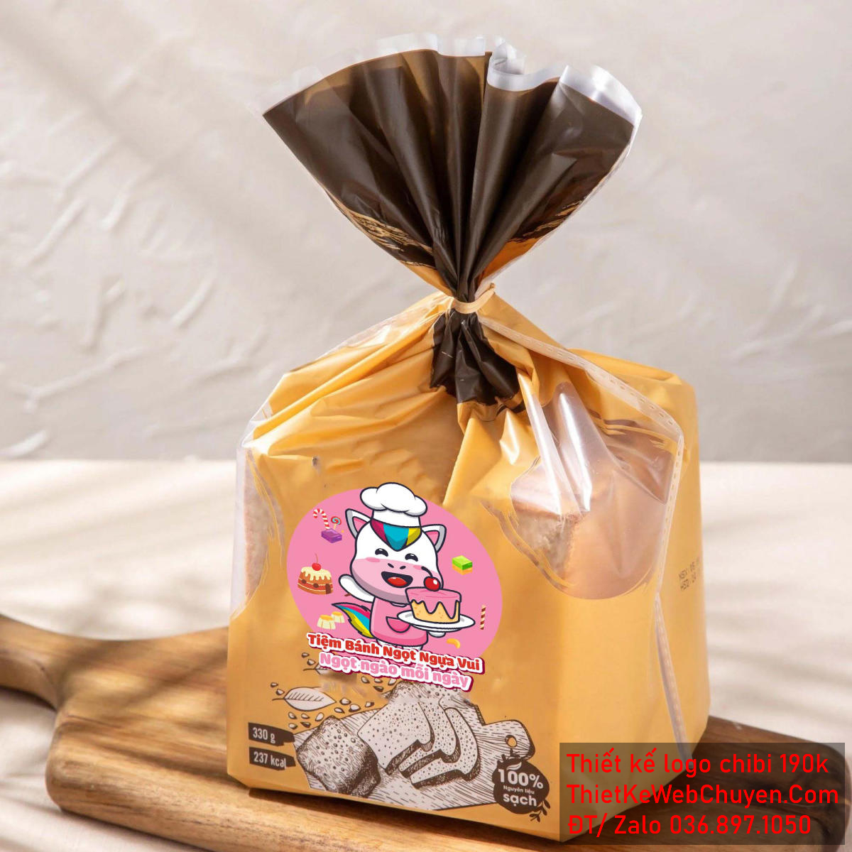 Vẽ chibi chú ngựa đầu bếp dễ thương bán bánh ngọt để thiết kế logo - Hình 3