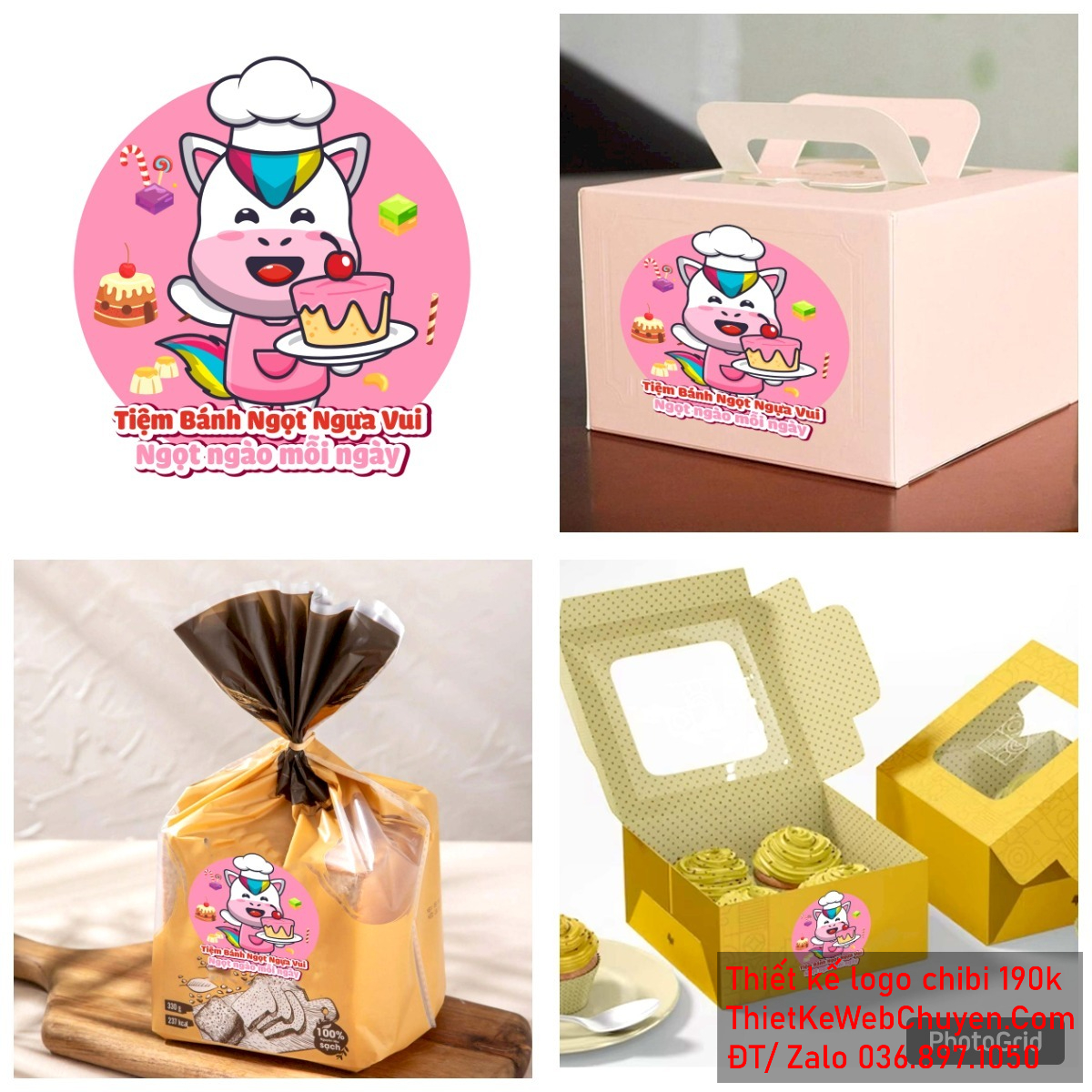 Vẽ chibi chú ngựa đầu bếp dễ thương bán bánh ngọt để thiết kế logo - Hình 5