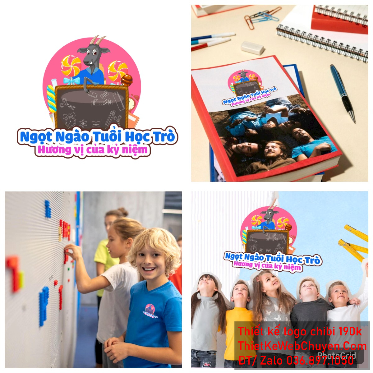 Vẽ chibi chú ngựa đen cần kẹo mút đứng sau bảng đen để thiết kế logo - Mẫu 5