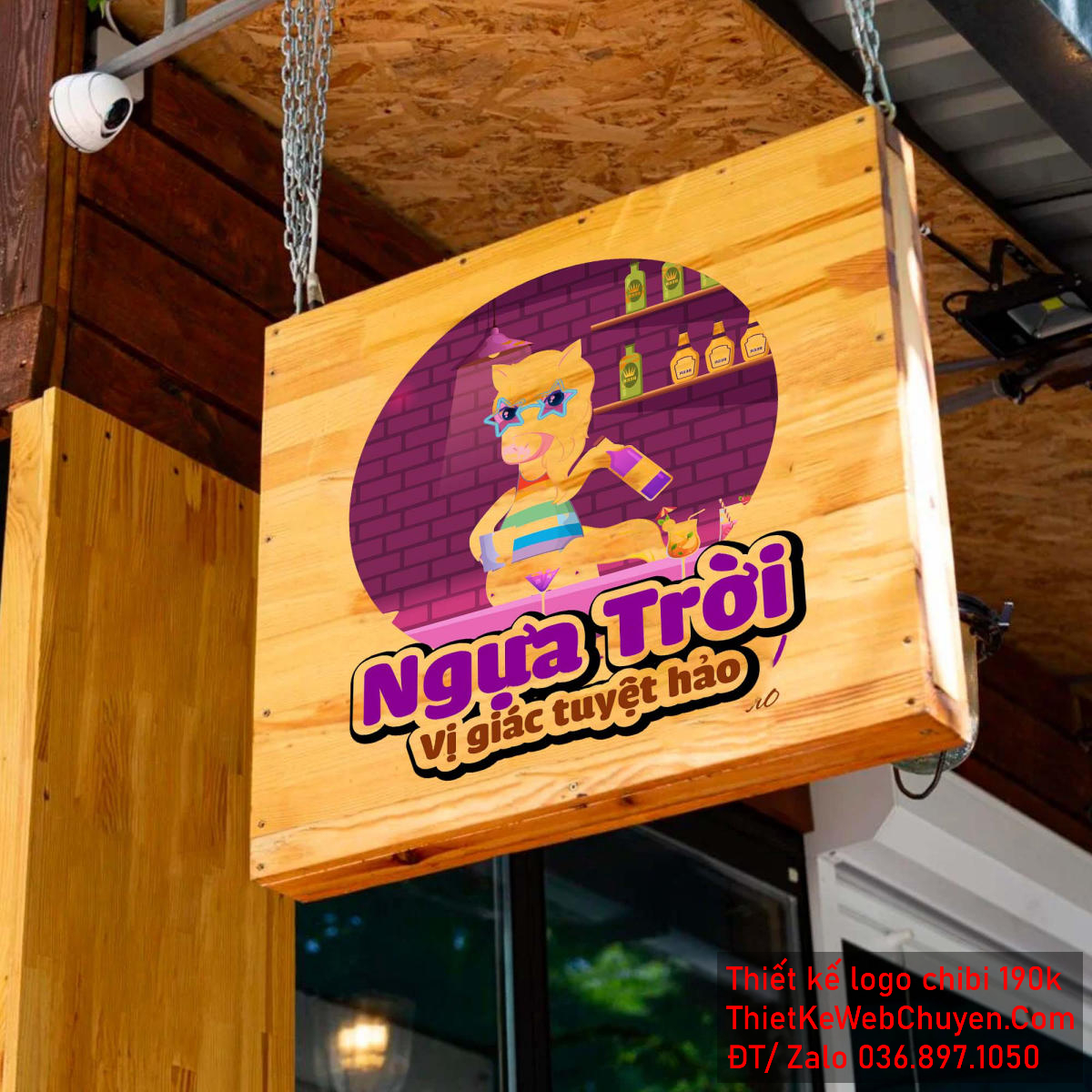 Vẽ chibi chú ngựa trời mặc áo nhiều màu trắng đang pha chế để thiết kế logo - Chi tiết màu sắc