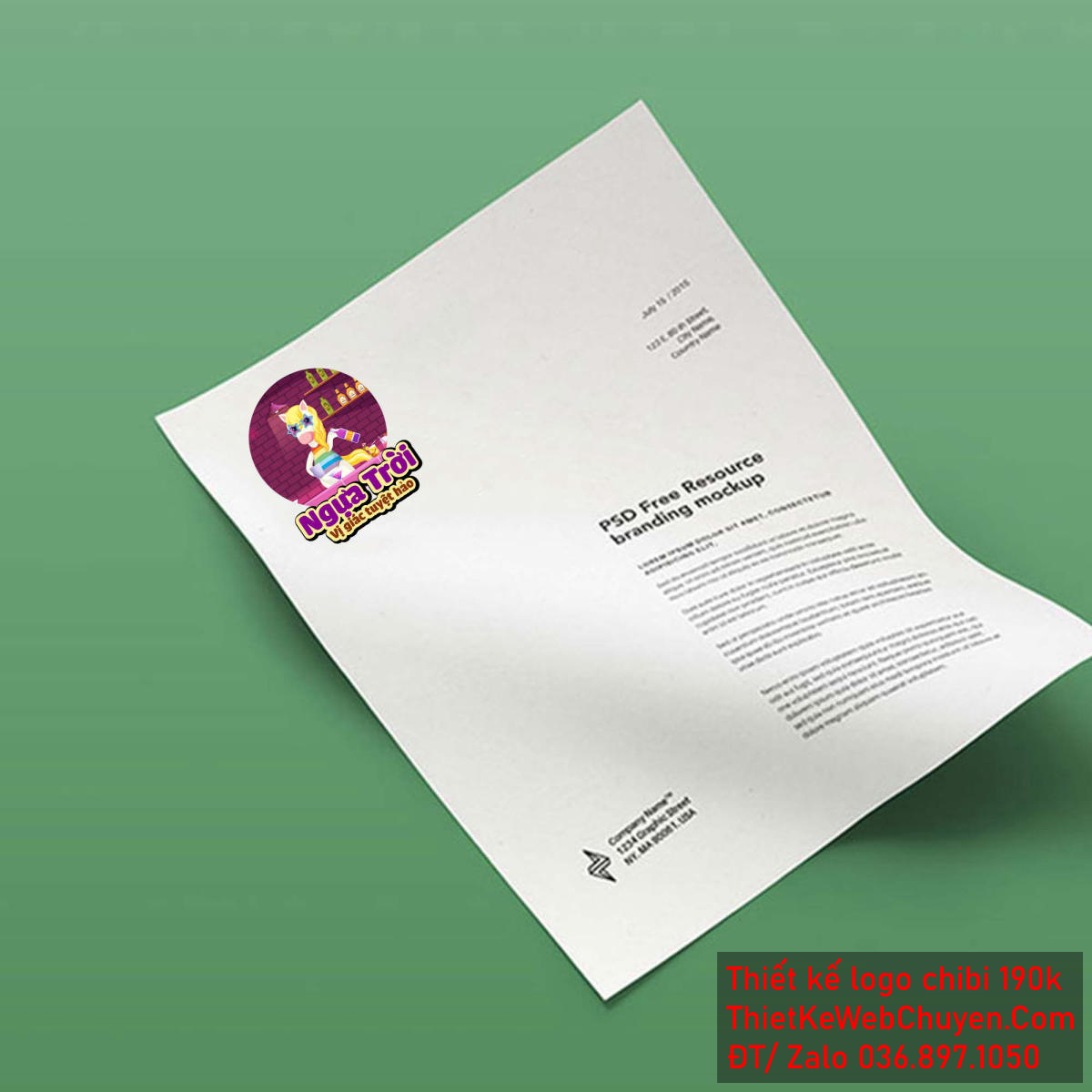 Vẽ chibi chú ngựa trời mặc áo nhiều màu trắng đang pha chế để thiết kế logo - Phiên bản ứng dụng