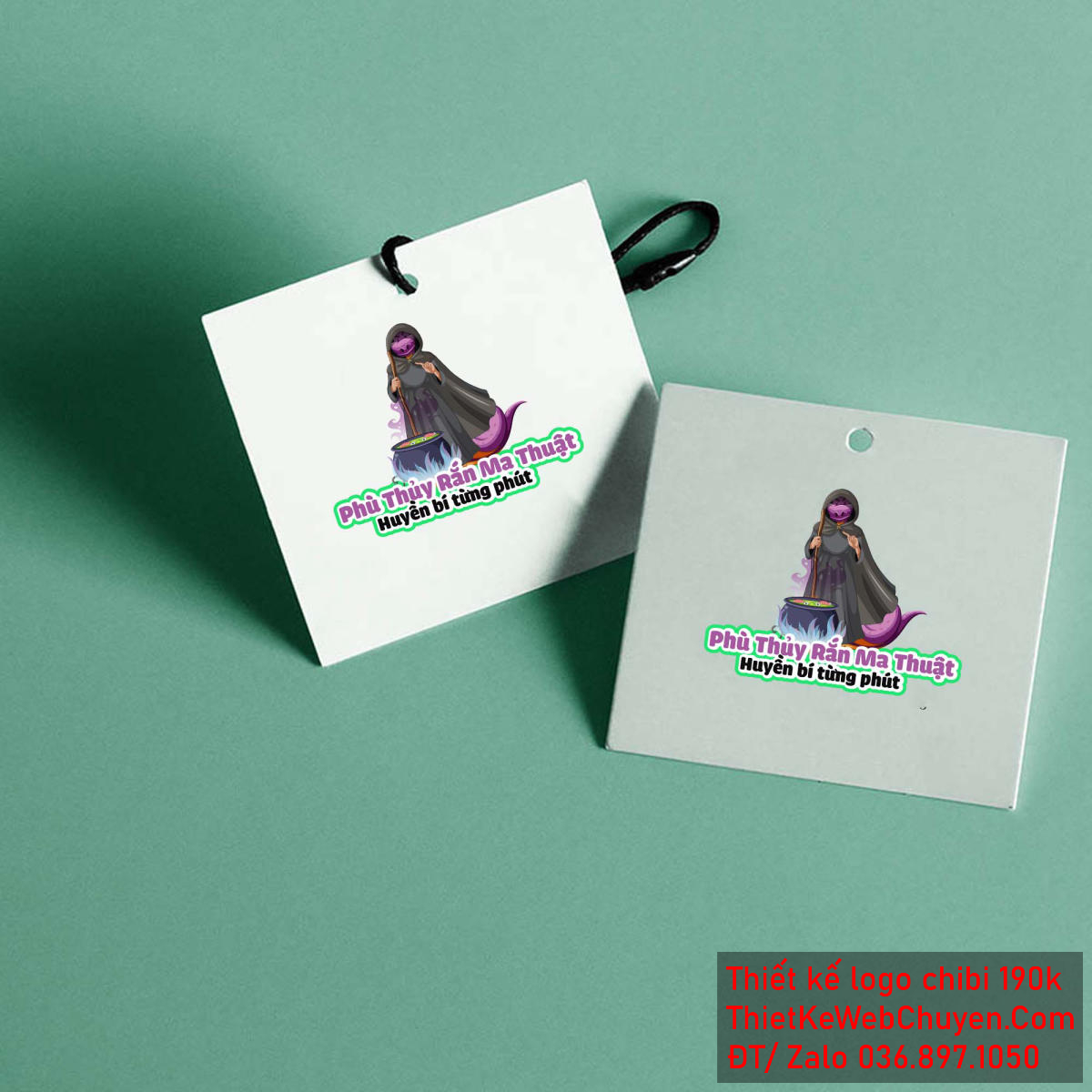 Chi tiết biểu cảm khi vẽ chibi chú rắn tím phù thủy ma thuật để thiết kế logo