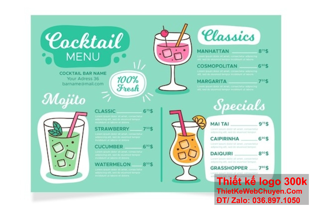 Thiết kế menu nước uống chuyên nghiệp có thể tăng doanh thu cho quán của bạn. Thiết kế menu nước uống hợp lý giúp khách hàng dễ dàng lựa chọn thức uống yêu thích.