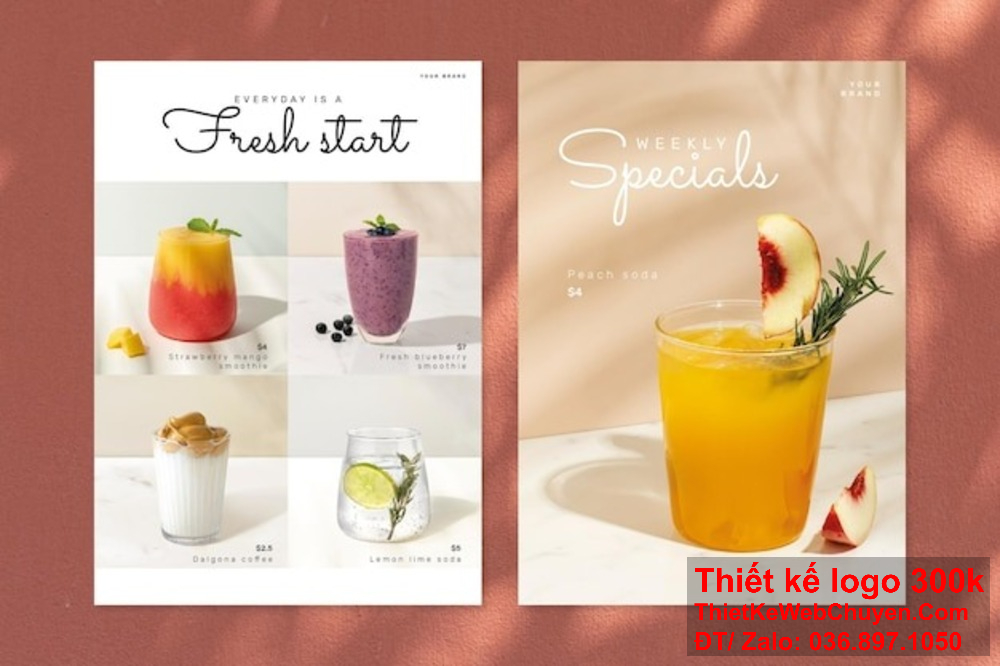 Thiết kế menu nước uống là yếu tố quan trọng giúp khách hàng dễ dàng lựa chọn và tăng trải nghiệm của họ. Thiết kế menu nước uống độc đáo không chỉ nâng cao thương hiệu mà còn tăng doanh thu cho quán.