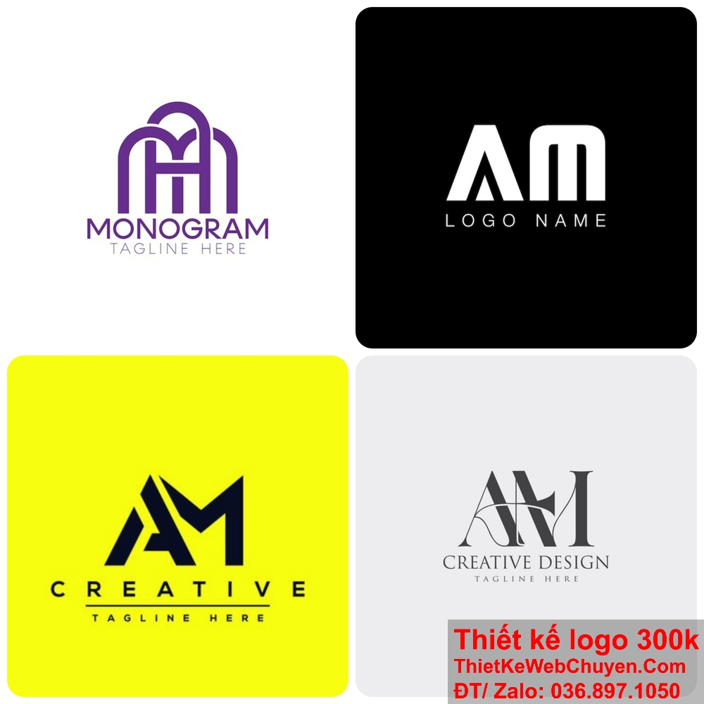 Thiết kế Logo AM mang đậm dấu ấn cá nhân. Logo AM thể hiện sự chuyên nghiệp trong từng chi tiết.