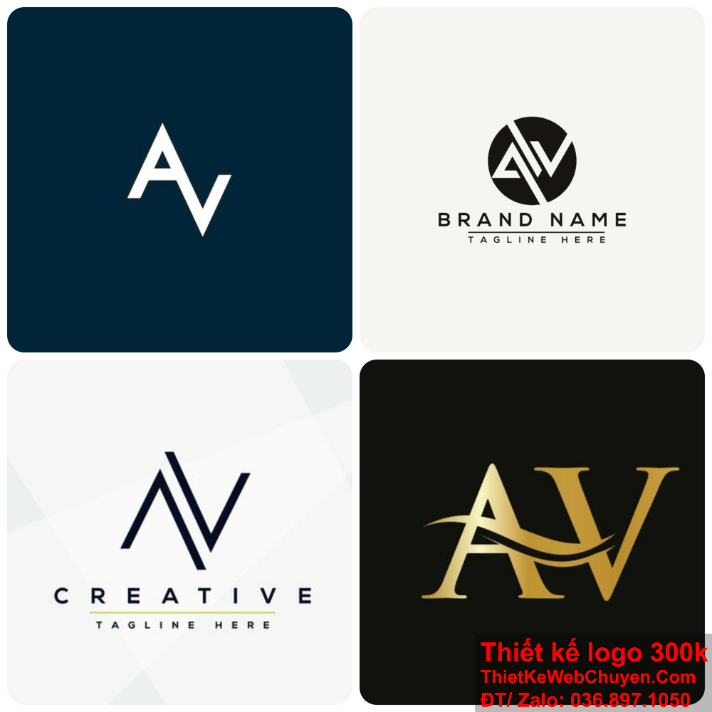 Sử dụng Logo AV để thể hiện sự thanh lịch và sang trọng của thương hiệu.