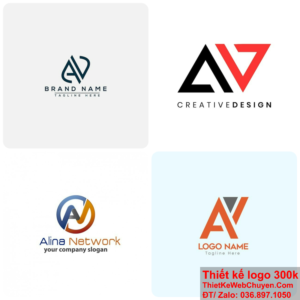 Logo AV giúp thương hiệu của bạn nổi bật và gây ấn tượng mạnh mẽ.